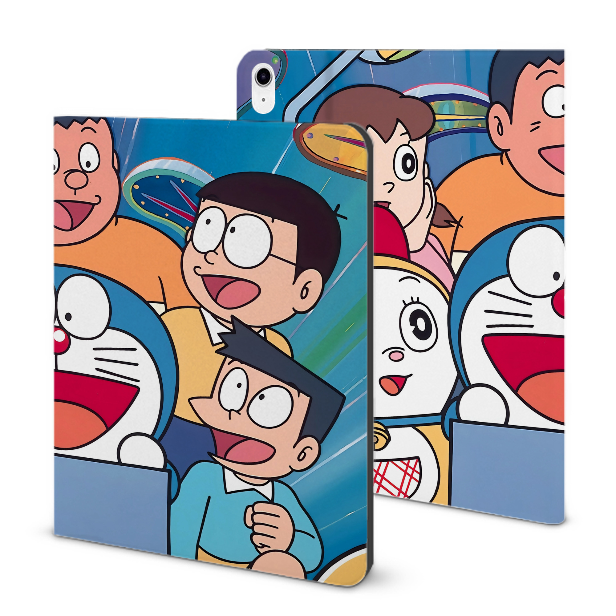 （画像用） ドラえもん Doraemon IPad ケース ブック型 PUレザー TPU 耐衝撃 軽量 薄型 ペン収納なし 全面保護 IPad 各モデル対応